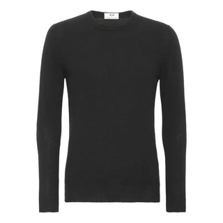 Scandinavianlux klassisk cashmere pullover med rund hals i sort