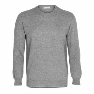 Scandinavianlux klassisk cashmere pullover med rund hals grå