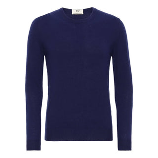 Scandinavianlux klassisk cashmere pullover med rund hals marineblå