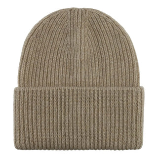 Cashmere beanie hue i mørk beige
