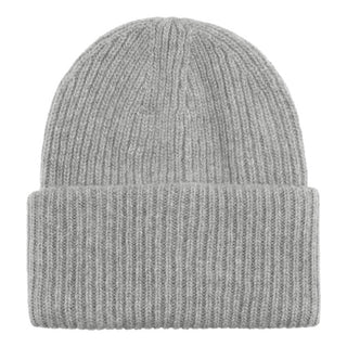 Cashmere beanie hue i lysegrå