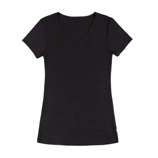 Joha uld silke t-shirt med v-hals sort