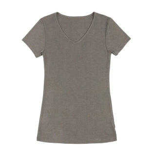 Joha uld silke t-shirt med v-hals beige