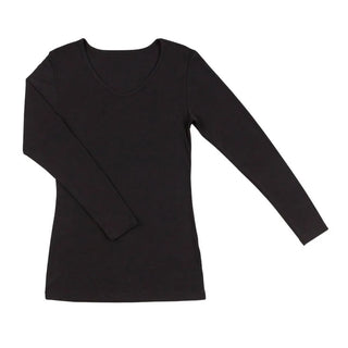 Joha uld silke langærmet t-shirt sort