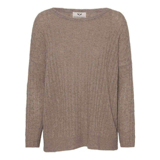Scandinavianlux cashmere pullover i blå kabelstrik til damer