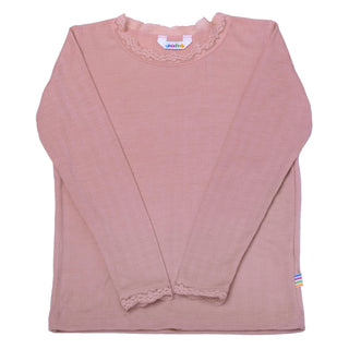Joha uld silke langærmet t-shirt rosa