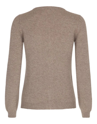 Scandinavianlux klassisk cashmere cardigan med rund hals beige til damer hos Scandinavianlux.com