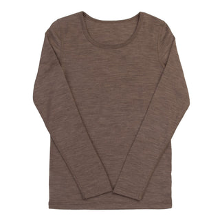 Joha uld-silke langærmet t-shirt brun