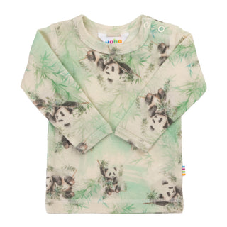 Joha uld langærmet bluse med panda-print