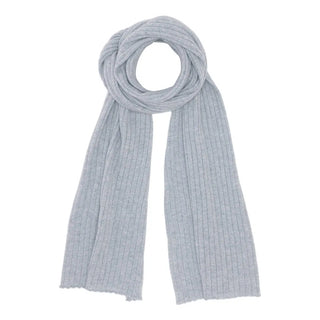 Cashmere tørklæde i bred rib strik grå fra Scandinavianlux