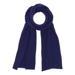 Cashmere tørkløde bred rib strik blå fra Scandinavianlux