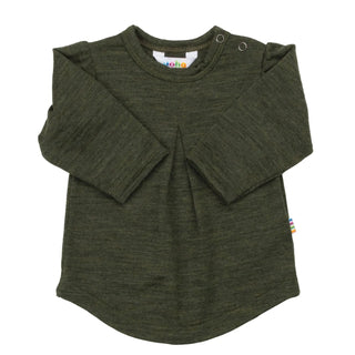 Joha uld langærmet t-shirt olivengrøn