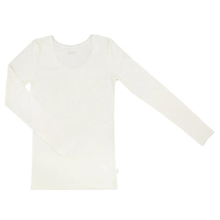 Joha uld-silke langærmet t-shirt med lille blondekant