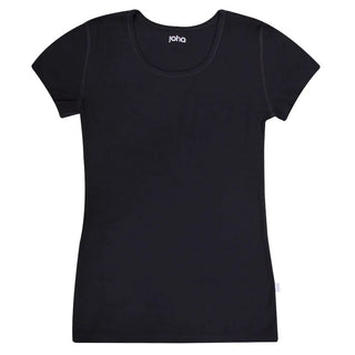 Joha uld t-shirt sort damer-0