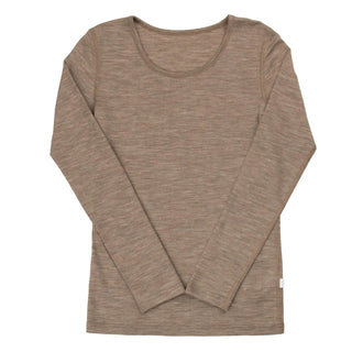 Joha uld-silke langærmet t-shirt beige melange