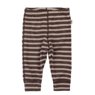 Joha stribet uld leggings mørkebrun