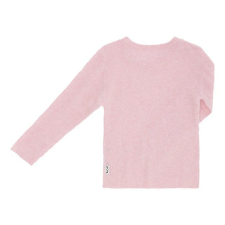 Minilux cashmere pullover i lyserød med 2 knapper ved skulder