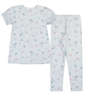 Joha sommer-pyjamas med flamingo-print i økologisk bambus