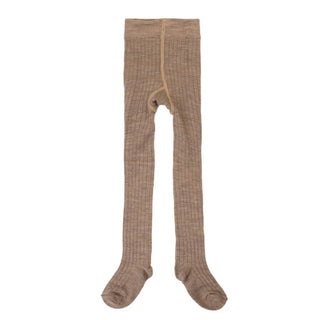 Joha uld rib strømpebukser i beige