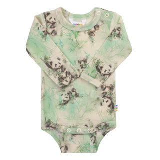 Joha langærmet uld body med panda-print