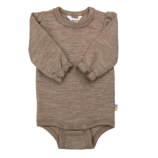 Joha uld-silke langærmet body beige melange