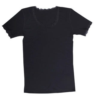 Joha uld t-shirt i smal rib med blonde sort-0