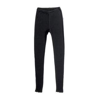 Joha sorte leggings med blondekant