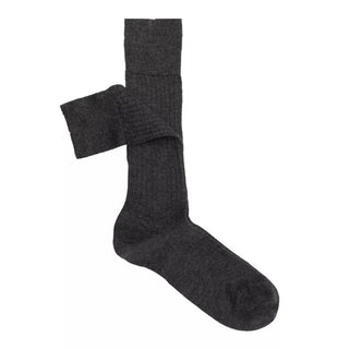 Cashmere strømper i rib mørkegrå