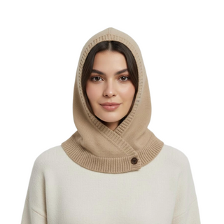 Calimar cashmere-uld balaclava lys beige