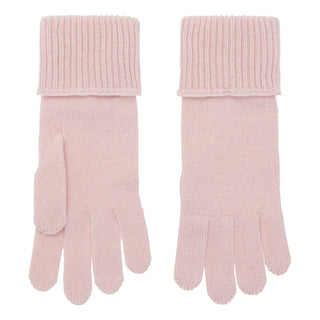 Cashmere handsker med rib kant lyserød