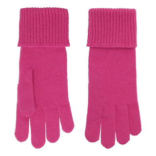 Cashmere handsker med rib kant i pink