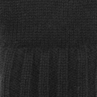 Cashmere handsker med bred rib i sort