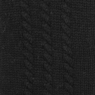 Cashmere handsker med flet mønster i sort