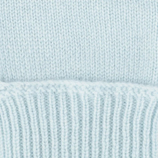 Cashmere handsker med rib kant i isblå