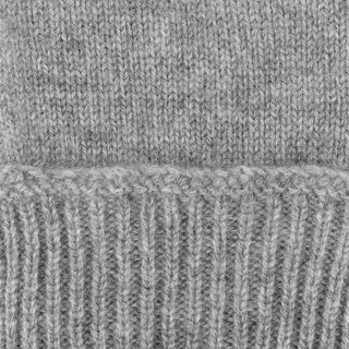 Cashmere handsker med rib kant i lysegrå