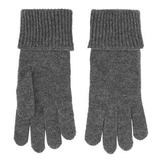 Cashmere handsker med rib kant i mørkegrå