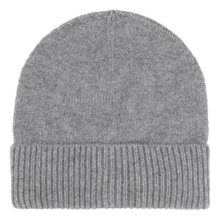 Cashmere hue med rib kant i lysegrå