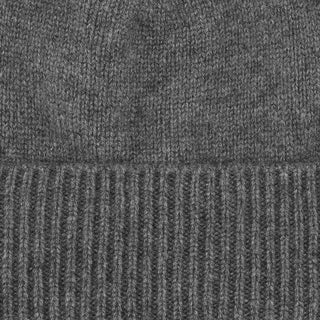 Cashmere hue med rib kant i mørkegrå