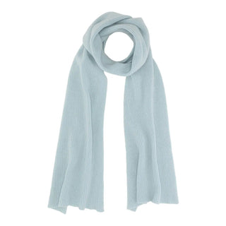 Cashmere tørklæde med rib strik i isblå
