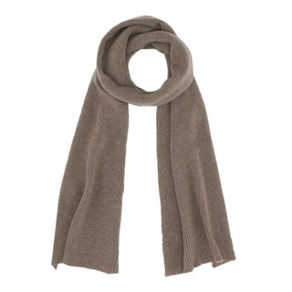 Cashmere tørklæde med rib i mørk beige