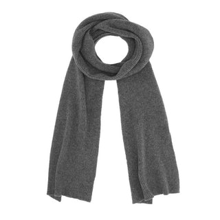 Cashmere tørklæde i rib mørkegrå