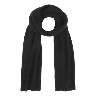 Cashmere tørklæde med rib i sort