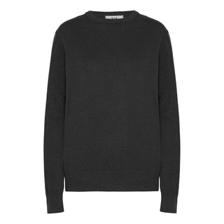 Klassisk crew neck pullover med cashmere i sort
