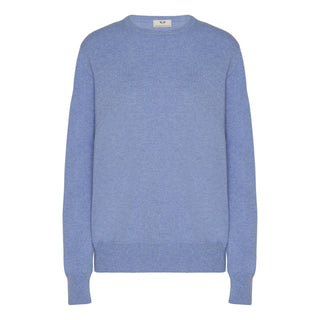 Klassisk crew neck pullover med cashmere i lyseblå