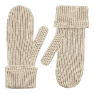 Cashmere rib luffer i lys beige