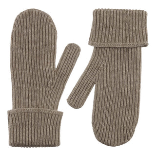 Cashmere rib luffer i mørk beige