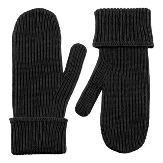 Cashmere rib luffer i sort