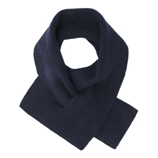 Cashmere glatstrikket lille tørklæde i mørkeblå