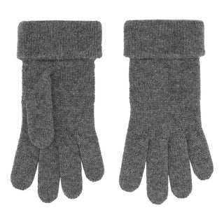 Glat strikket cashmere handsker i mørkegrå