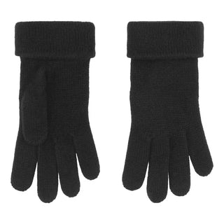 Glat strikket cashmere handsker i sort